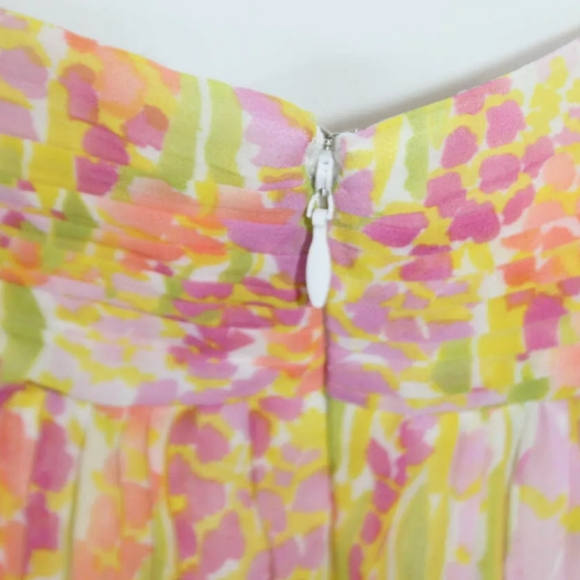 SHOSHANNA STRAPLESS DRESS YELLOW PURPLE FLOWERS 8 - Picture 4 of 6